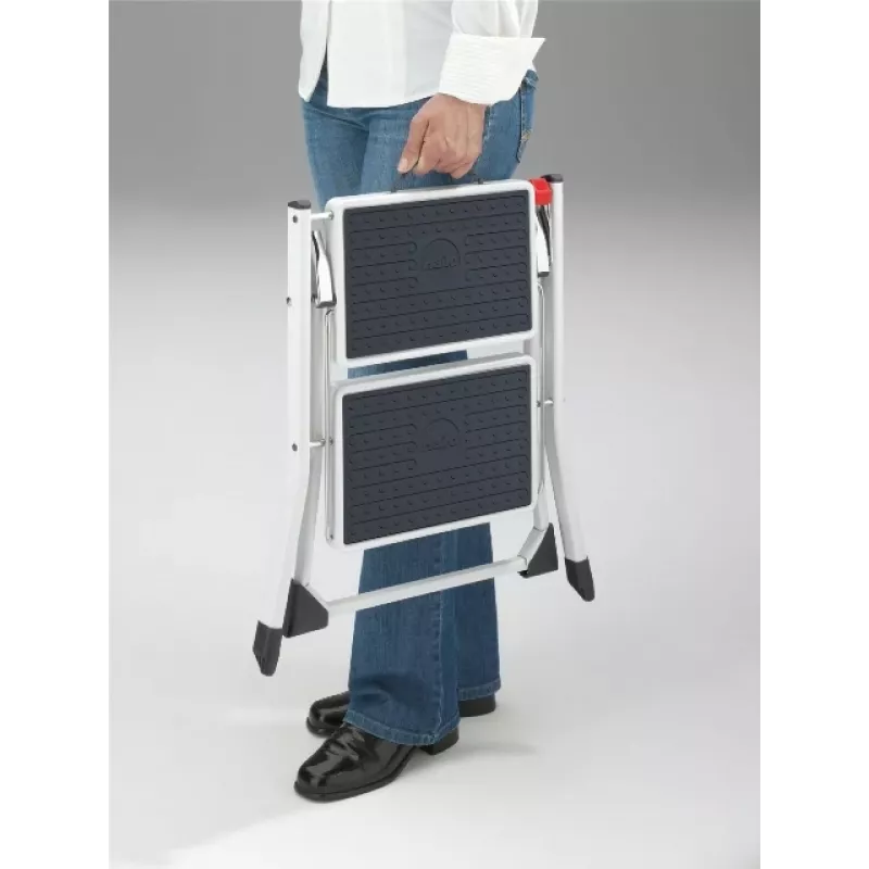 HAILO Sulankstomas laiptelis MK60 StandardLine Plieninis 2 Pakopų Baltas