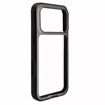 Evelatus Apple iPhone 17 Pro LiveCase hibridinis dėklas su stovu PC+TPU juodas