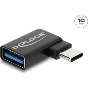 Delock USB 10 Gbps USB Type-C™ vyriškas į USB Type-A moteriškas adapteris, kairės pusės kampu