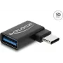Delock USB 10 Gbps USB Type-C™ vyriškas į USB Type-A moteriškas adapteris, kairės pusės kampu
