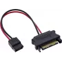 InLine® SATA maitinimo adapterio kabelis, SATA moteriškas į SlimSATA vyrišką, 0,15 m