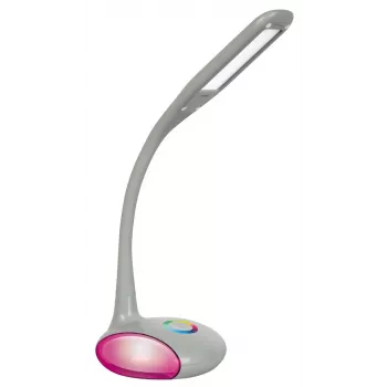 Activejet VENUS RGB pilka LED stalinė lempa su spalvą keičiančiu pagrindu ir USB įkrovimu
