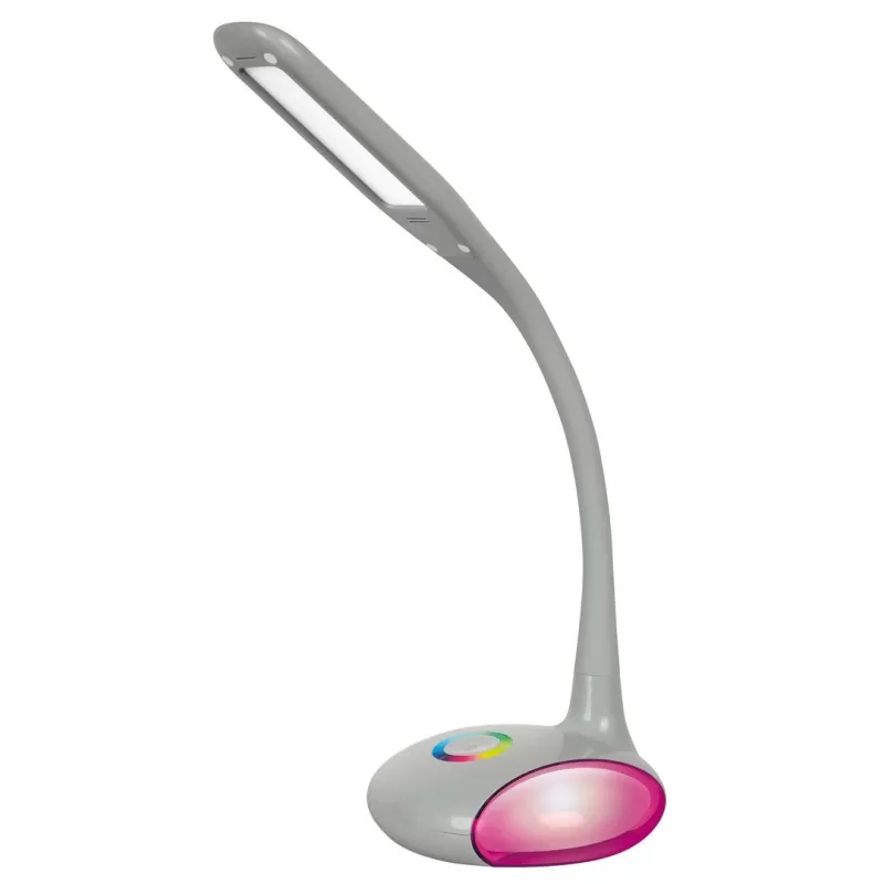 Activejet VENUS RGB pilka LED stalinė lempa su spalvą keičiančiu pagrindu ir USB įkrovimu