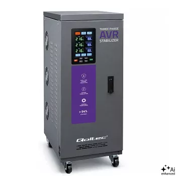 Qoltec trifazis AVR įtampos stabilizatorius 30kVA su servovarikliu ir LCD ekranu, Expert Line