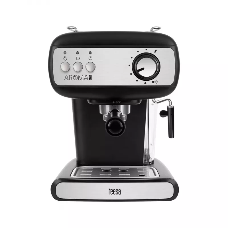 TEESA AROMA 400 espreso kavos aparatas 15 barų 850W 1,6L nerūdijantis plienas/juodas