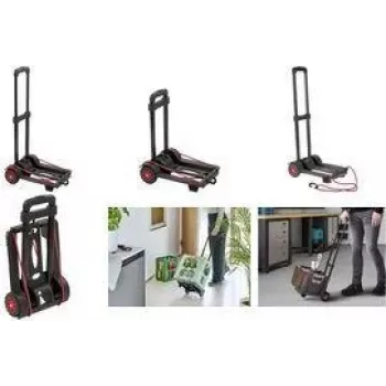 keeeper Easy-Fold Transport Trolley Mick, 50 kg Load Capacity, 34 x 24.5 x 93.5 cm, Black