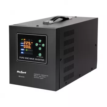 Rebel POWER-2000-LFP4 2000VA/1200W grynos sinusoidės inverteris su įkrovikliu, 12V į 230V, UPS funkcija