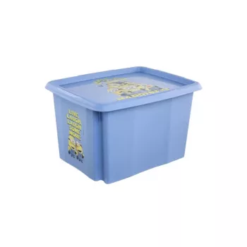 KEEEPER dėžė su dangčiu 30L Karolina “Minions Happiness” 45x35x27cm šviesiai mėlyna