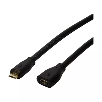 LogiLink CU0121 USB 2.0 Micro-B vyriškas į moterišką prailginimo kabelis, 1 m, juodas
