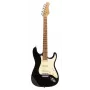 Stagg SES-55 BLK elektrinė gitara - vientisas alksnio korpusas, klevo kaklas, SSS garso ėmikliai, juoda