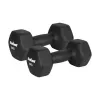 REBEL ACTIVE Ketaus neopreno šešiakampis hantelių rinkinys 2x8kg, tamsiai pilkas