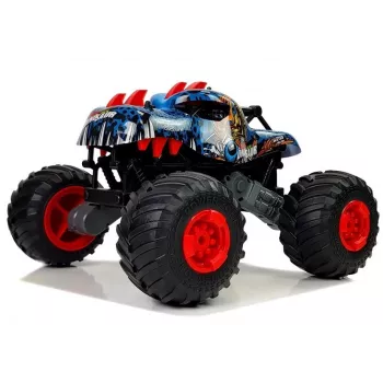 LEAN TOYS 9023 Dinozauras Nuotolinio Valdymo Bekelės Automobilis su Dideliais Ratais 2.4G – 1:16 Mastelio 4WD Off-Road RC Automobilis, Žalias/Rudas