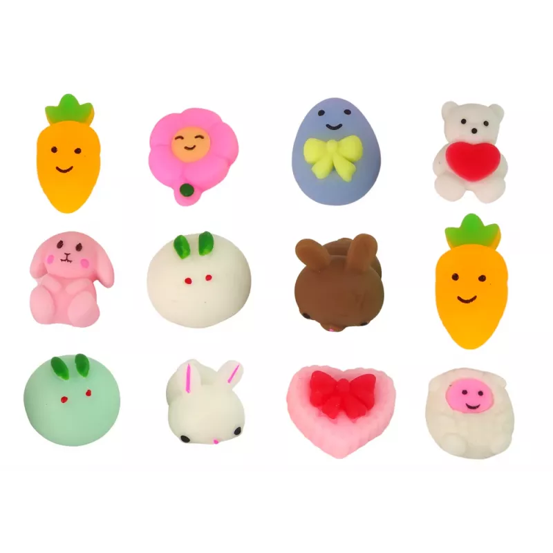 LEAN TOYS Velykiniai kiaušiniai Squishy triušio žaislų rinkinys 12 vienetų