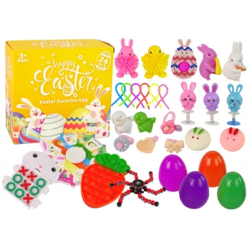 LEAN TOYS Velykiniai fidget žaislai, antistresinis žaislų rinkinys, 24 elementai