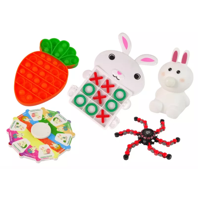 LEAN TOYS Velykiniai fidget žaislai, antistresinis žaislų rinkinys, 24 elementai