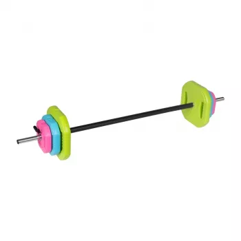 REBEL RBA-2336 20 kg štangos rinkinys su bituminėmis lėkštėmis, 140 cm strypas, srieginiai fiksatoriai, juodas