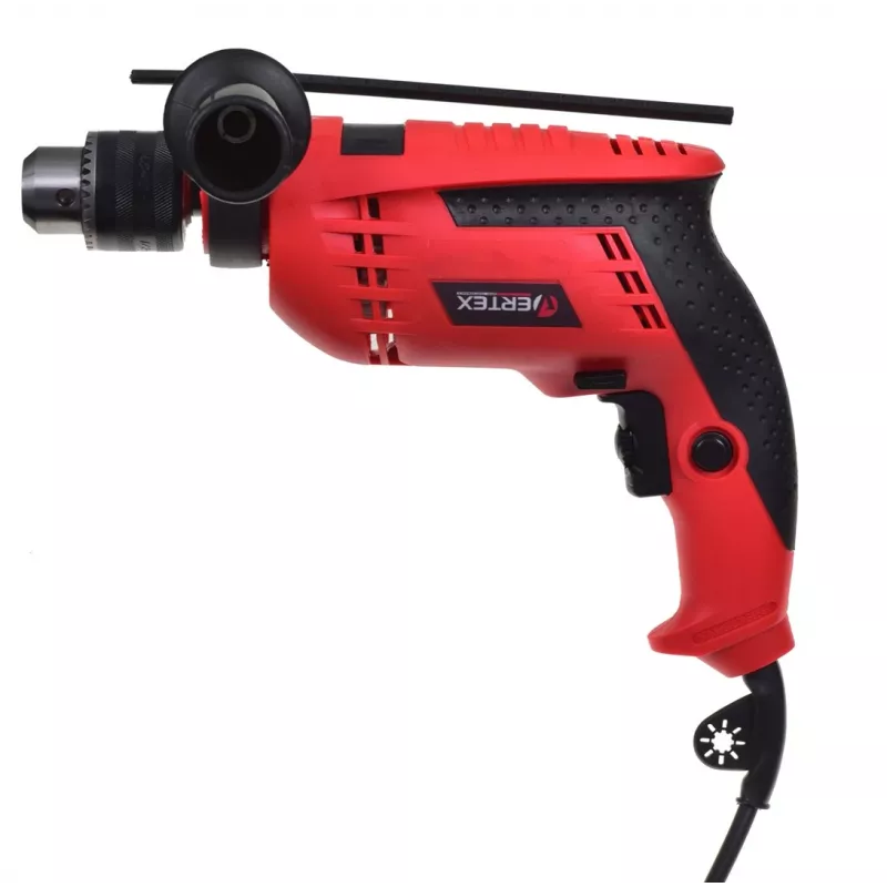 VERTEX VWU710 710W smūginis gręžtuvas su 13mm kumšteliniu griebtuvu, 0-2800 RPM, 0-44800 BPM, kintamu greičiu, reversu, papildoma rankena, gylio ribotuvu