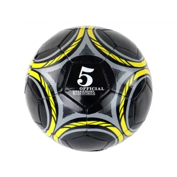 LEAN TOYS Juodas futbolo kamuolys 24 cm 5 dydis