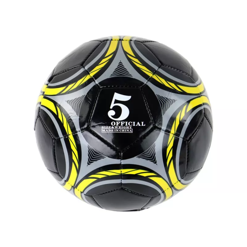 LEAN TOYS Juodas futbolo kamuolys 24 cm 5 dydis