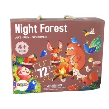 LEAN TOYS Miško gyvūnai 72 dalių vaikiška dėlionė