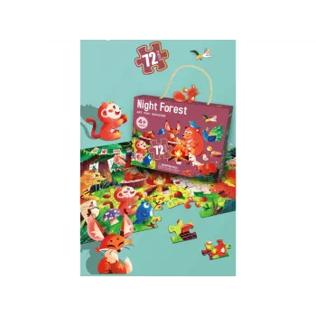 LEAN TOYS Miško gyvūnai 72 dalių vaikiška dėlionė