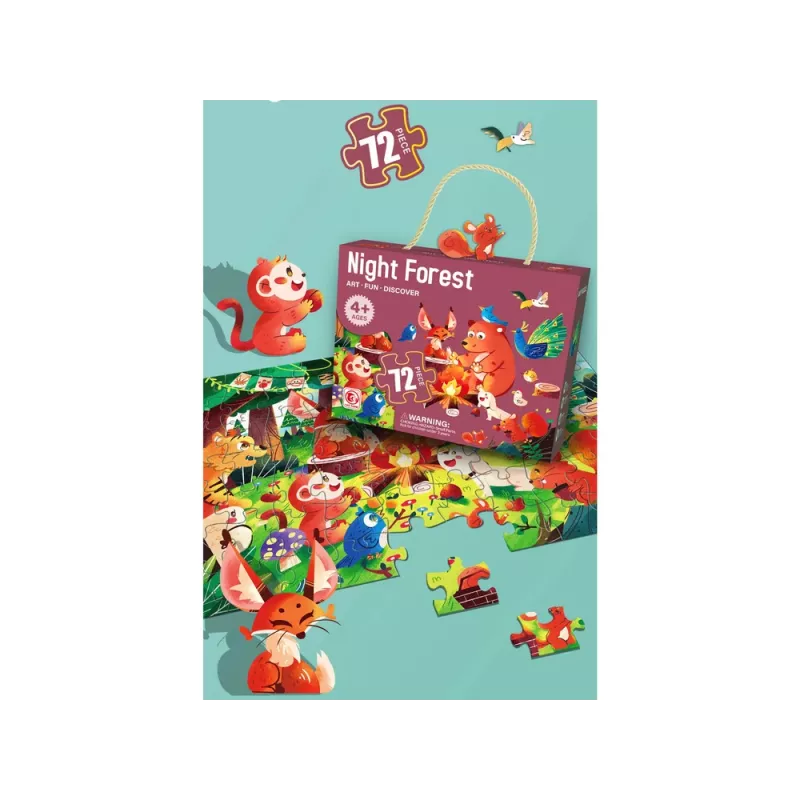 LEAN TOYS Miško gyvūnai 72 dalių vaikiška dėlionė