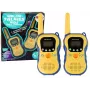 LEAN TOYS Vaikiški racijažiedžiai geltoni - PMR446 dvipusio ryšio radijo rinkinys su 8 kanalais, iki 3 km atstumu, apšviestu LCD ekranu, žibintuvėliu, VOX, diržo klipsu - 2 vienetai