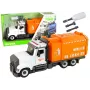 LEAN TOYS Šiukšlių mašina su atsukimo ir prisukimo priedais, oranžinė