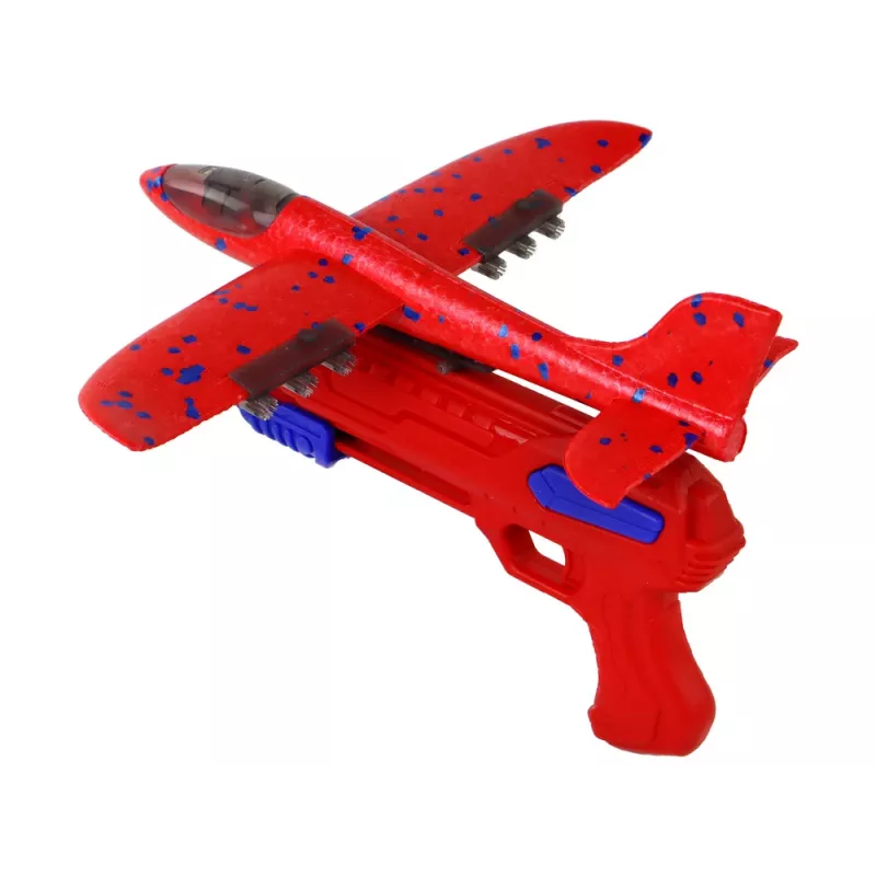 LEAN TOYS Lėktuvo formos muilo burbulų leidimo pistoletas raudonas
