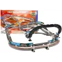 LEAN TOYS 2-in-1 lenktynių rinkinys RC plyšinių automobilių trasos rinkinys su 2 automobiliais, 3,6 m modulinė trasa, belaidžiai pultai, LED priekiniai žibintai, nuo 6 metų