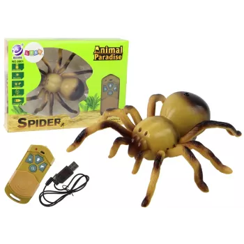 LEAN TOYS Nuotolinio valdymo tarantulas voras RC žaislas geltonas 27/40 MHz
