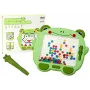 LEAN TOYS magnetinė lavinamoji lenta su varlyte, stiliumi ir žaliais karoliukais – dėlionė