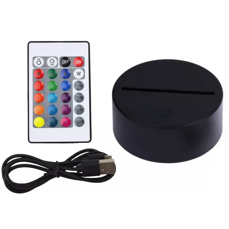 LEAN TOYS belaidė 3D LED mėnulio lempa su nuotolinio valdymo pulteliu ir jutikliu, 16 spalvų, reguliuojamo ryškumo, įkraunama, PLA, 150 mm