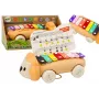 LEAN TOYS Liūtų cimbolai ant ratukų velkamas muzikinis žaislas mažyliams, spalvingas edukacinis instrumentas