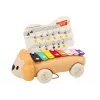 LEAN TOYS Liūtų cimbolai ant ratukų velkamas muzikinis žaislas mažyliams, spalvingas edukacinis instrumentas