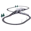 LEAN TOYS elektrinis traukinio rinkinys su pakeliamuoju tiltu ir 366 cm bėgiais