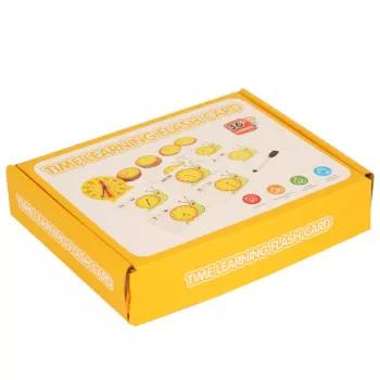 LEAN TOYS edukacinis mokomasis laikrodžio rinkinys su sausai trinamuoju žymekliu ir užduočių kortelėmis