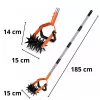 LEAN TOYS rotacinis sodo ravėtuvas su teleskopine rankena, 5 žvaigždės formos dantukų, reguliuojamas 90-150 cm, žalias/juodas