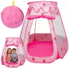 LEAN TOYS vaikų žaidimų palapinė, sausas baseinas, kamuolių baseinas, sodo namelis, žvaigždės, rožinė