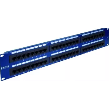 EMITERNET PANELIS 19, 48XRJ45 UTP CAT.5E (2U) MĖLYNAS DCN/PPFA652K488C5E