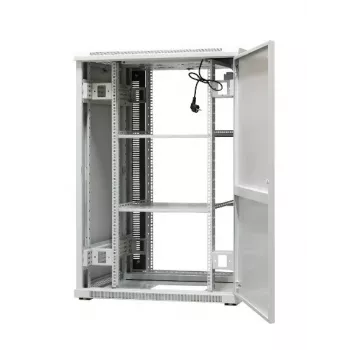 EmiterNet Top 24U laisvai stovintis stelažo spintelė, 800x800x1180 mm, stiklinės priekinės durelės, juoda EM/SH05D-8824
