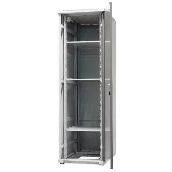 EMITER EmiterNet Top 42U laisvai stovintis serverių spintos korpusas, 600x1000x1980 mm, stiklinės priekinės durelės, juodas EM/SH05D-6042