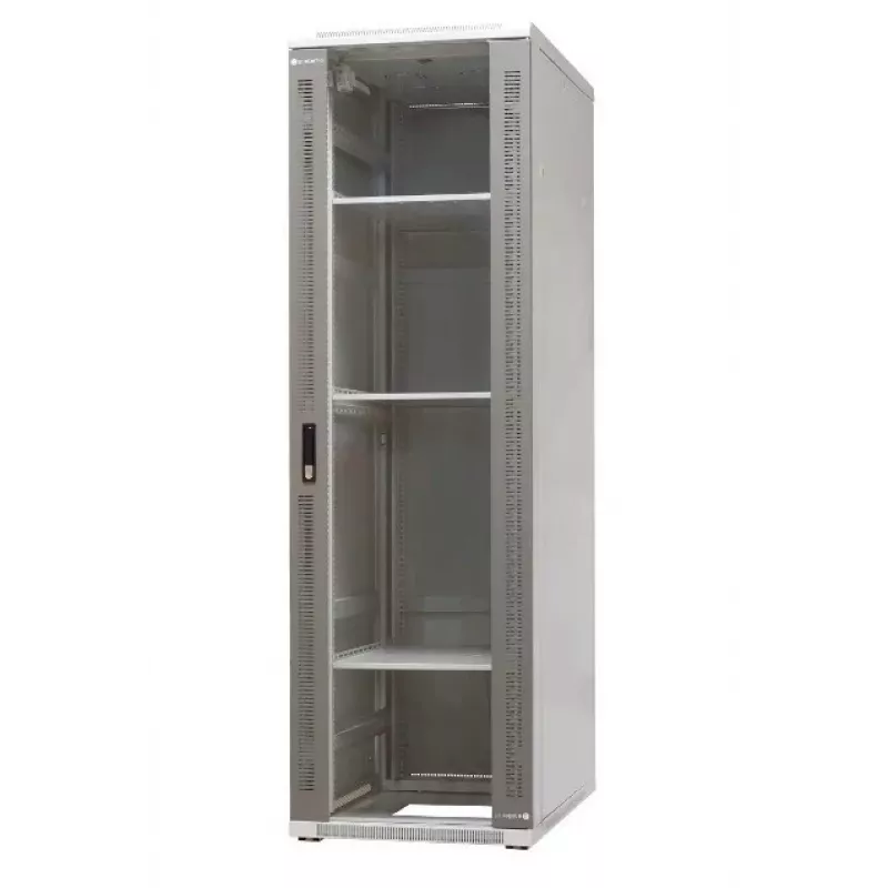 EMITER EmiterNet Top 42U laisvai stovintis serverių spintos korpusas, 600x1000x1980 mm, stiklinės priekinės durelės, juodas EM/SH05D-6042