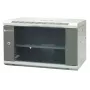 EMITER EM/AP6406 19 colių 6U sieninis tinklo spintos korpusas, 600x450x370 mm, grūdinto stiklo durelės, plieninis, juodas
