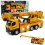 LEAN TOYS 1:12 RC sunkvežimis su kranu - metalinis kabinos korpusas, šviesos, garsai, 2.4GHz 8 kanalų nuotolinio valdymo pultas