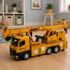 LEAN TOYS 1:12 RC sunkvežimis su kranu - metalinis kabinos korpusas, šviesos, garsai, 2.4GHz 8 kanalų nuotolinio valdymo pultas