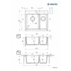DEANTE ZQE A503 1,5 dubenėlio granito kompozitinė virtuvės kriauklė su džiovinimo lentelė, grafito spalvos