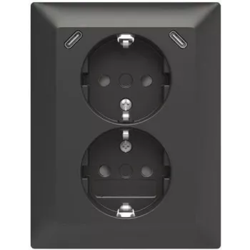 ABB Safety+ USB dvigubas lizdas su 2x USB-C, 15W, įleidžiamas, poliarinė balta 2TKA00006192
