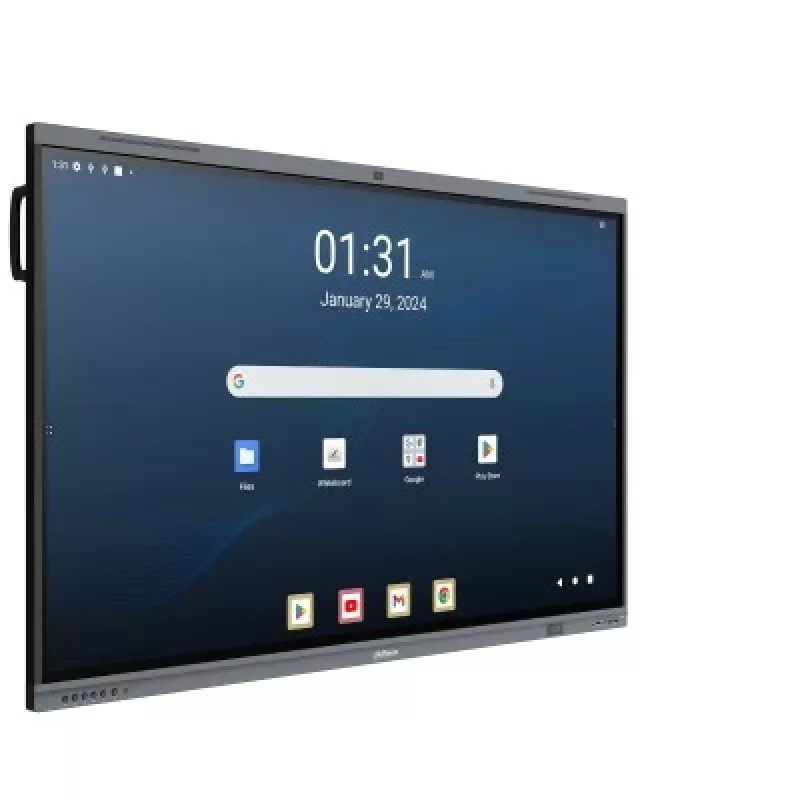 Dahua DHI-LPH65-MC480-U 65 inch 4K interaktyvus jutiklinis ekranas su Android 13, EDLA sertifikuotas, 40 taškų IR jutiklis, 48MP kamera, 8 masyvų mikrofonas, Wi-Fi 6, 8GB RAM, 128GB talpa