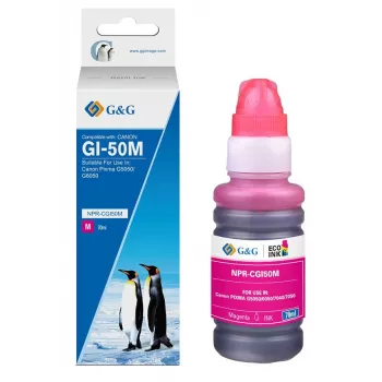 G&G papildymo buteliukas Canon GI-50 rausvinis (70 ml) - pigmentiniai dažai, suderinamas su 3404C001